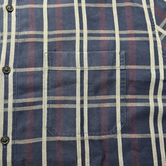 Banana Republic Shirt Mens XL Blue Plaid Button Up Camden Luxe Flannel Preppy - Picture 3 of 10